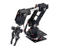 Kit de brazo robótico de 6 grados de libertad, construcción de metal, plataforma de bucle de detección de accionamiento de precisión, opción de motor personalizado, negro, 50,5 cm, montaje STEM