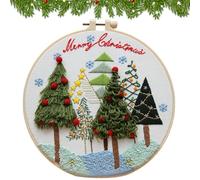 Kit de bricolaje con adornos navideños - Kit de bordado navideño, adornos de bricolaje con puntos navideños | Juego de punto de cruz de bricolaje, kit de bordado para adornos de calcetines de Navidad