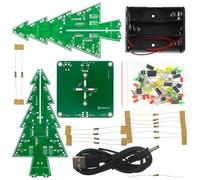 Kit de bricolaje de árbol de Navidad 3D, circuito LED intermitente de 7 colores, proyecto de práctica de soldadura electrónica para decoración del hogar y vacaciones