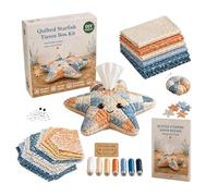 Kit de bricolaje de Cajas de pañuelos acolchada de animales marinos, kit completo de manualidades de costura con diseños de retales de animales del océano para adultos y principiantes