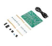Kit de bricolaje de luz LED de doble color rojo y amarillo, NE555 CD4017, tablero de aprendizaje de práctica electrónica con velocidad de flujo ajustable, juego de entrenamiento de soldadura PCB FR-4