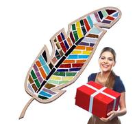 Kit De Bricolaje De Mosaico De Plumas - Marco De Madera Contrachapada De 19,8x6,1 Cm | El Juego De Manualidades De Mosaicos De Fantasía Para Niños Y Adultos Incluye Azulejos, Herramientas E Instruccio