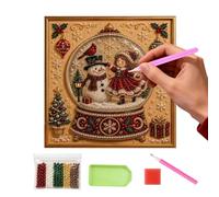Kit De Bricolaje De Navidad, Arte De Pared De Perlas 3D Con Decoración