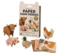 Kit de bricolaje de origami de papel: pliegue a sus propios amigos animales, kit de origami de animales de papel de 50 hojas, patrones de doble cara, artesanía hecha a mano y regalos creativos (#C)