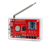 Kit de bricolaje de radio FM, módulo RDA5807, kit de práctica de soldadura, interfaz USB con opción de carcasa para entusiastas del aprendizaje de electrónica (sin funda)