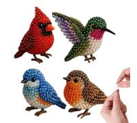 Kit de bricolaje genérico de perlas 3D minúsculas, con 4 kits de artesanía de perlas en el tema de los animales 3D, con instrucciones, kit de bordado fácil de hacer yo mismo