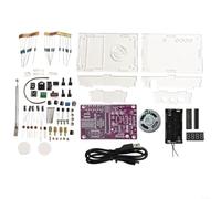 Kit de bricolaje para radio FM HU-017A con RDA5807S, módulo de práctica de soldadura de 87-108 MHz, amplificador TDA2822 de 0,5 W, fuente de alimentación dual para aprendizaje electrónico (con estuche