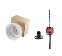 Kit de brocas bimetálicas con varilla de conexión de liberación rápida, cubierta antipolvo y adaptador para perforación de madera y yeso, juego de abridor de agujeros portátil para renovación del