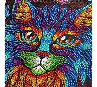 Kit de brocas con forma especial de pintura de diamante, ABEUTY XXXXXX 5D DIY Diamond Art 30x30cm Mosaico Kit (gato de flores)