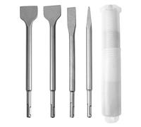 Kit de brocas de cincel de vástago redondo para martillo eléctrico, resistentes y prácticas, con punta plana para demolición de estructuras de hormigón, juego de 4 piezas con caja