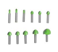 Kit de brocas para router de punta redonda, 11 unidades, juego de brocas para cajas con revestimiento de carburo cementado y vástago de 8 mm para trabajos en madera, puertas de gab