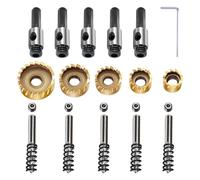 Kit de brocas perforadas - Cortador de precisión liso con bloqueo de 5 piezas, cortador agujero para taladro | para trabajos de instalación en, hombres, mujeres y familia, interior y exterior