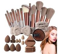 Kit de brochas cosméticas, surtido de 33 aplicadores de belleza profesionales, herramientas de peinado de cerdas , colección de maquillaje portátil de viaje para mujeres, niñas, artistas
