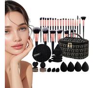 Kit de brochas de maquillaje profesional | Juego de brochas de maquillaje y sombras de ojos - Beauty ligeros y estilosos para mujeres, madres e hijas, uso diario y viaje