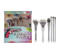 Kit de brochas de maquillaje Silver Bullet de RUDE Cosmetics para mujer, 6 brochas de polvo Beretta, brocha para rubor Glock, brocha para base Remington, brocha de sombra de ojos, brocha de mezcla de