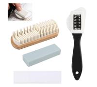 Kit de Brosses à Chaussures pour Daim et Nubuck,Brosse à Daim en Crêpe Avec Gomme de Nettoyage, Brosse Multifonction à 4 Côtés pour Le Nubuck et Le Daim, Kit de Nettoyage pour Daim et Nubuck