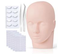 Kit de cabeza de maniquí de extensión de pestañas, lo suficientemente ligero para portabilidad pero estable durante el uso, los cabezales de práctica de silicona permiten prácticas realistas de