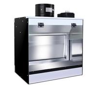 Kit de cabina de pintura con aerógrafo iluminado para aficionados, con cascada, extracción de aire con cortina de agua e iluminación LED, para modelismo, pasteles, uñas, cerámica,58x50x40cm