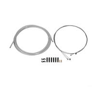 Kit de cable de freno de bicicleta y carcasa para bicicletas de montaña, juego de funda exterior de alambre interior con extremo, piezas de repuesto de línea de cambio de marchas de metal de PVC