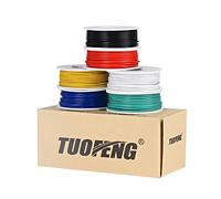 Kit de cable eléctrico de PVC TUOFENG 18AWG - 6 bobinas de 5 metros de colores diferentes - Cable trenzado calibre 18 - Kit de alambre de conexión de cobre estañado para bricolaje