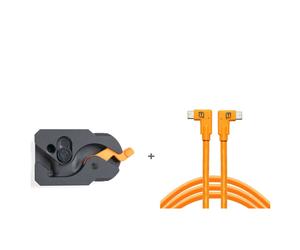 Kit de cable y bloqueo de palanca TetherGuard, doble USB-C en ángulo recto a USB-C, 4,6 m