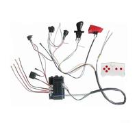 Kit de cableado de 12 V y juego de control remoto de 2,4 G para vehículo eléctrico, arnés de cables con interruptor, caja de control con motor de alto rendimiento, parada hacia adelante/atrás, pedales