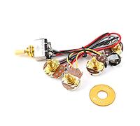 Kit de cableado de 2 V y 2 T, arnés de cableado de 3 vías A250K, arnés de cableado para guitarra eléctrica, repuesto de reparación de graves