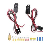Kit de cableado de ventilador eléctrico dual 12 V 185 °F encendido 175 °F apagado Kit de termostato de relé de ventilador eléctrico para ventiladores de refrigeración universales