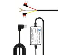 Kit de Cableado USB Tipo C, Dash CAM Hardwire Kit, 12V-24V a 5V/2,5A Car Cargador Cable de Alimentación, Kit de Cable de Cámara, Protección de Baja Tensión, para 24H Parking Monitor