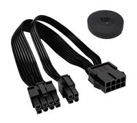 Kit de Cables con Funda para GPU/CPU, 18 AWG PSU Cable Extension, Cable de Extensión PSU, Extensión De Alimentación, ATX Cable De Alimentación, CPU 8 Pines a CPU 8 Pines+4 Pines, 0.2M