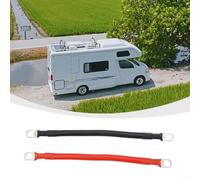 Kit de cables de 12 V, 19 cm, rojo y negro, 25 mm², 4 AWG, 100 A, cables de soldadura con lengüetas de cobre estañado para inversor de audio de coche, conexión de energía solar