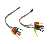 Kit de cables de analizador lógico de 5 colores - Juego de clips de gancho de 10 pines con combinaciones de pines macho y hembra, clips de cobre retráctiles de 20 cm para pruebas de circuitos