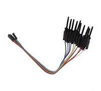Kit de cables de prueba de analizador lógico de 10 pines con clips de gancho de plástico retráctiles, alambre de cobre de alta temperatura, 20 cm de longitud, para analizadores lógicos USB de