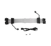 Kit de Cables para Fuente de alimentación ARGB, Cable de alimentación RGB para GPU con extensión de 2x8 Pines y sincronización de 5 V y 3 Pines para chasis de PC, iluminación RGB (Negra)