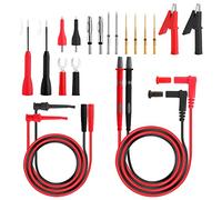 Kit de Cables Prueba Multímetro Contiene Pinzas de Cocodrilo/Sondas/Enchufes en U/Clavijas de Extensión