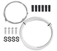 Kit de Cables y Carcasa de Cambio de Bicicleta, Repuesto de 2.5m Manguera de Plástico, Universal Cable de Freno de Bicicleta Delantero y Trasero con Tapa para Ciclismo MTB Road Mountain Bike (WHITE)