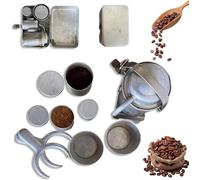 Kit de café extra raro para coleccionistas de camping, máquina de espresso portátil para viajes al aire libre con tazas, juego de cafetera de nostalgia vintage y cafetera de vertido, regalo de