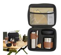 Kit de café para camping, juego de café portátil, 8.6 x 7.2 x 4.9 pulgadas, adorable máquina de molienda de frijoles, kits de suministros multifuncionales para viajes, senderismo, aventuras al aire
