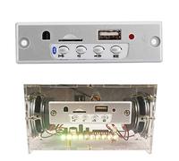 Kit de Caja de Altavoz Bluetooth para Bricolaje, Construya Su Propio Kit de Amplificador de Bricolaje, Amplificador de Sonido Electrónico de Luz de Control de Voz Pequeño, para Niños,(Transparente)