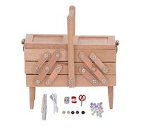 Kit de Caja de Costura para casa de muñecas a Escala 1:12, Caja de Costura en Miniatura de Abedul con Hilo, Tijeras y Botones, decoración Realista para Sala de Estar, Dormitorio o