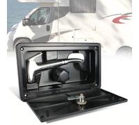 Kit de caja de ducha exterior para caravana, funda de grifo de ducha exterior con cerradura y llave para RV, autocaravanas, quinta rueda, cámper, remolque (negro)