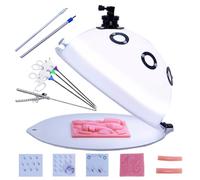 Kit de Caja de Entrenamiento Laparoscópico Simulado con Endoscopio y 4 Instrumento Quirúrgico y 5 Entrenamiento Módulos y Fuente de Luz para Aumentar la Experiencia Práctica en Cirugía 30°
