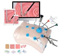 Kit de Caja de Entrenamiento Simulado Laparoscópica con Cámara de Fuente de Luz + 4 Instrumentos de Entrenamiento + 10 Módulosde Entrenamiento Entrenador Laparoscópico Diseño Ergonomico 30°