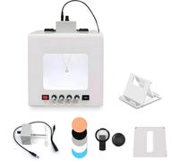 Kit de caja de fotografía profesional para joyas, soporta colgar o colocar, LED giratorio de 3000 a 5500 K con 4 luces de relleno, brillo ajustable para una impresionante piedra preciosa