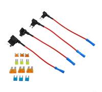 Kit de caja de fusibles para coche, no destructiva, fusibles de cuchilla de modificación, 3 grifos por juego, 12 grifos en total para complementos de circuito eléctrico