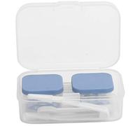 Kit de Caja de Lentes de Contacto, Portátil Estuches para Lentes de Contacto con Espejo Estuche de Lentes de Contacto de Viaje de Plástico Organizador de Almacenamiento de Caja de Lentes(azul)