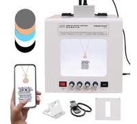 Kit de caja de luz para fotografía de joyería con tocadiscos ajustable, configuración profesional de estudio fotográfico para imágenes de piedras preciosas, velocidad personalizable y temperatura de