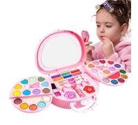 Kit de Caja de Maquillaje para niños, Juego de Maquillaje para niñas,Kits de Maquillaje para niñas Juegos de cosméticos de Princesa Lavables | El Rosa Finge los Juguetes Seguros portátiles Verdaderos