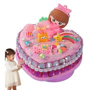 Kit de caja de música, cajas de música rosas hechas a mano para niños, caja musical esculpida en de corazón, bonita caja de música con figura de princesa para cumpleaños de niñas