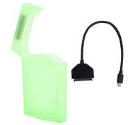 Kit de caja de protección de adaptador de disco duro SATA tipo C USB3.0 HDD SSD de 2,5 pulgadas Accesorio para computadora portátil Alta velocidad 6 Gbps Plug and Play con (Verde)
